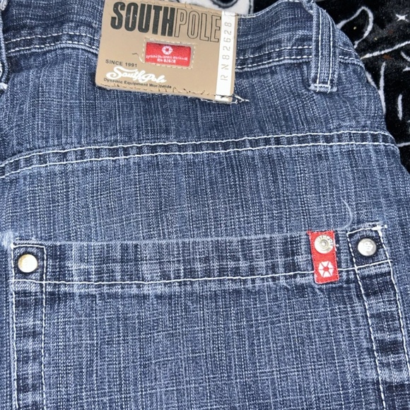 Y2k Southpole Jorts red tabs size 36